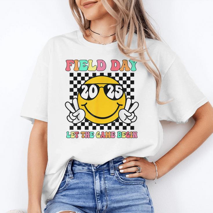 Field Day 2025 Let The Games Begin Yellow Team Teachers Kids Women's T-Shirt