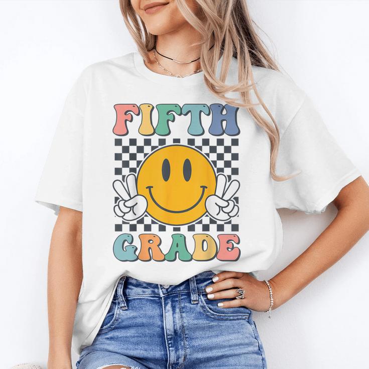 Fifth Grade Team Teachers Boys Girls Retro Smile 5th Grade Women's T-Shirt