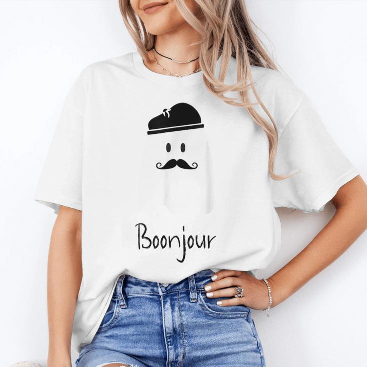 French Teacher Halloween Bonjour Ghost Women's T-Shirt
