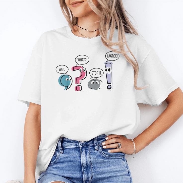 Grammar Teacher Punctuation English First Day Back To School Women's T-Shirt