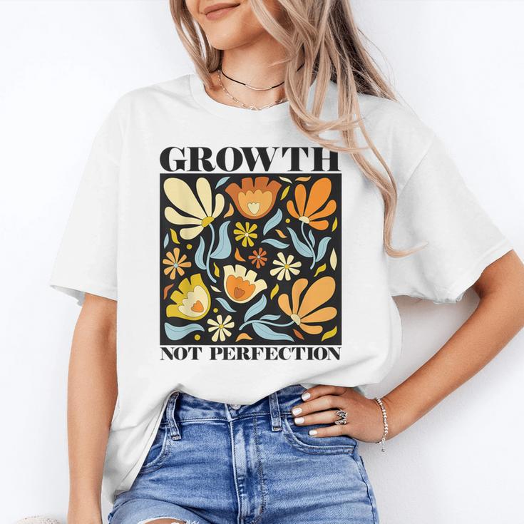 Growth Not Perfection Abstract Florals SPED Teacher Women's T-Shirt