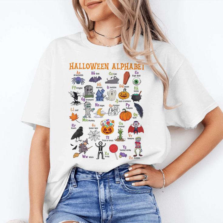 Halloween Alphabet ABCs Learning Kindergarten Teacher Women's T-Shirt