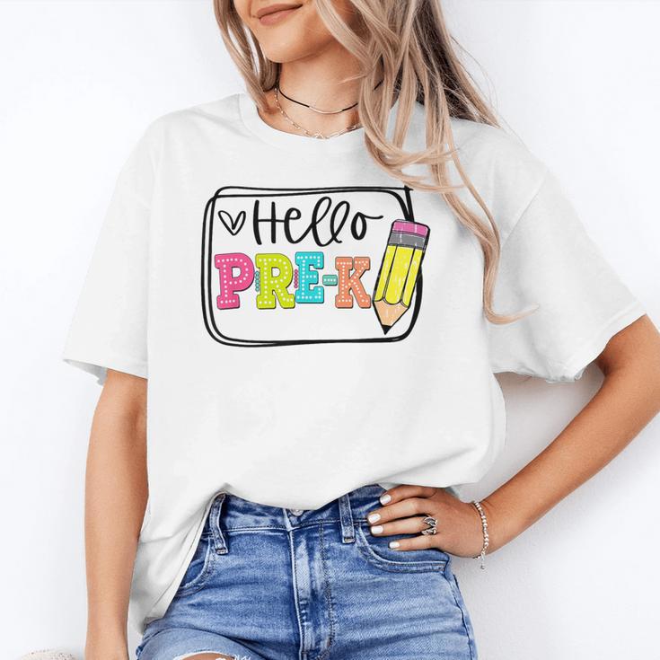 Hello Pre-K Team Preschool Teacher Kids Back To School Women's T-Shirt