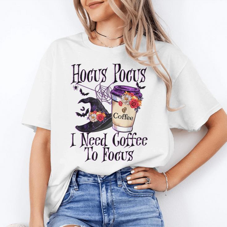 Hocus Pocus I Need Coffee To Focus Halloween Teacher Women's T-Shirt