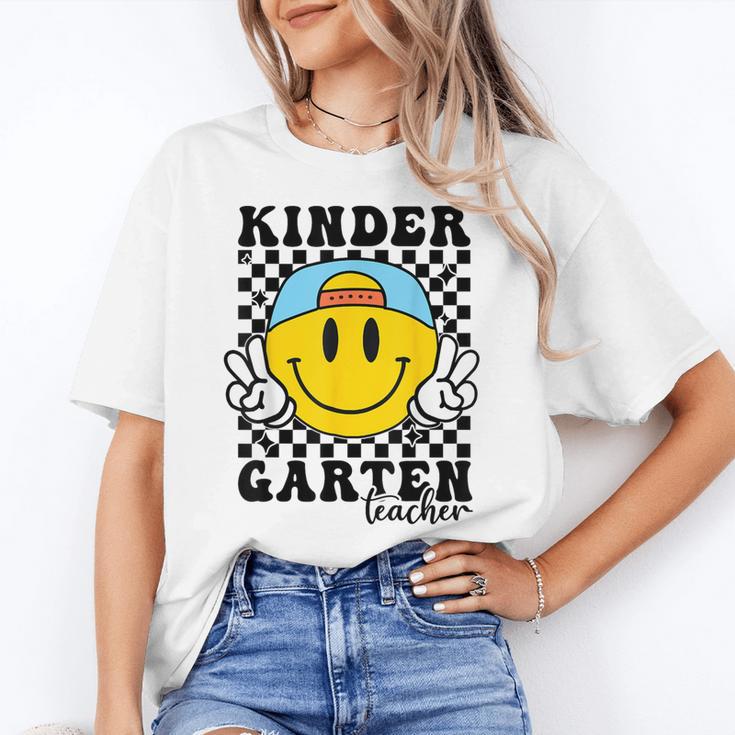 Kindergarten Teacher Hippie Smile Face Back School Women's T-Shirt
