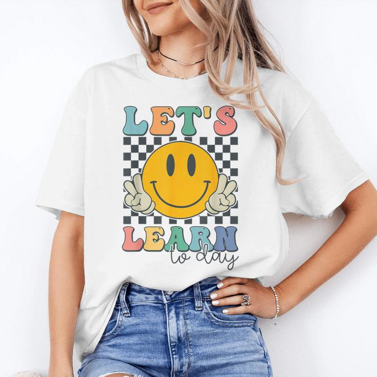 Let's Learn Today Smile Face Back To School For Teacher Kids Women's T-Shirt, trending gift Let's Learn Today Smile Face Back To School For Teacher Kids Women's T-Shirt, trending gift