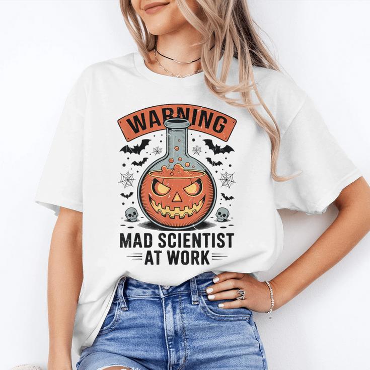 Mad Scientist Pumpkin Science Teacher Halloween Costume Kids Women's T-Shirt