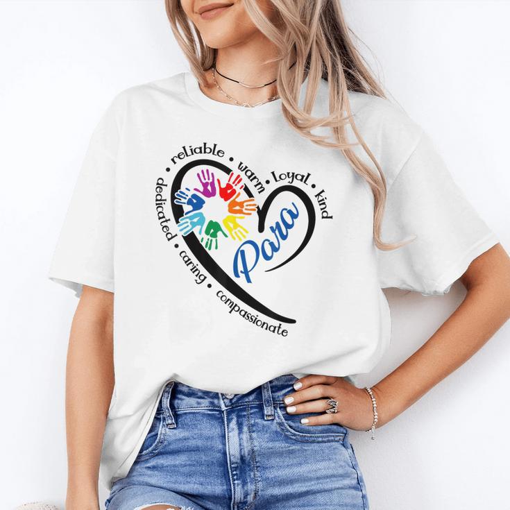 Para Heart Teacher Paraprofessional Paraeducator Men Women Women's T-Shirt
