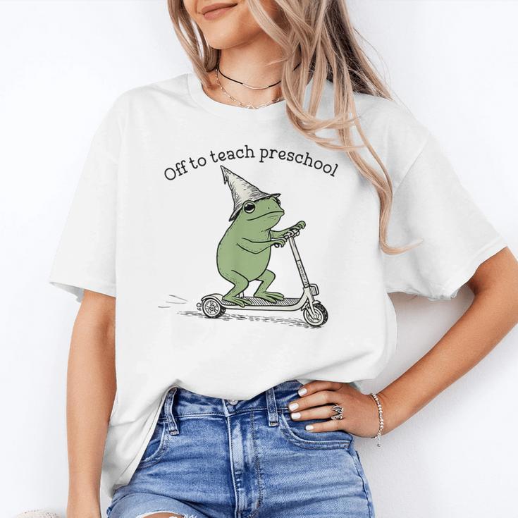 Pre K Grade Teacher Frog Back To School Preschool Women's T-Shirt