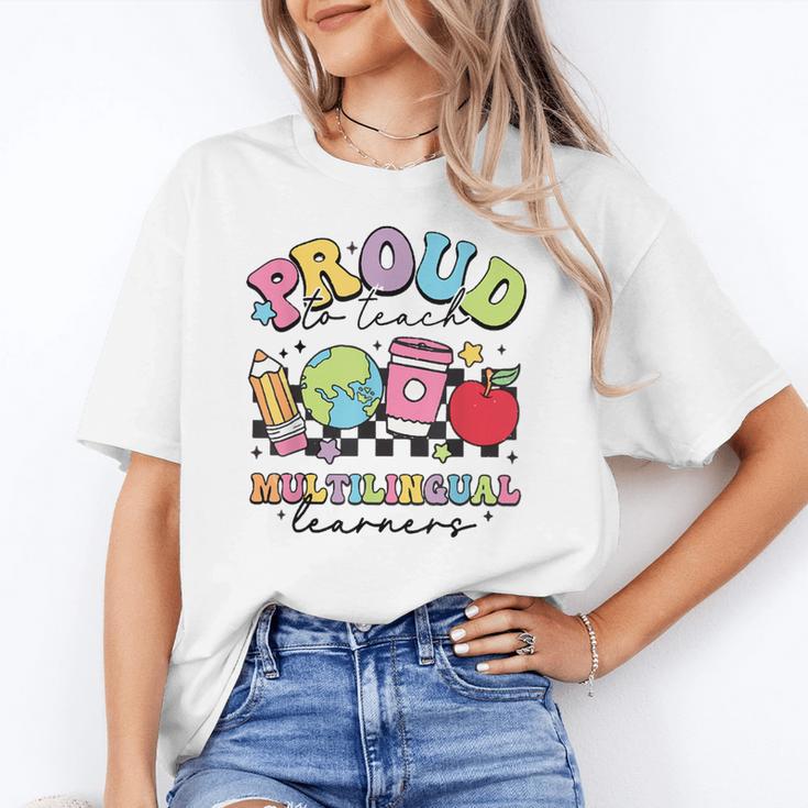 Retro Proud To Teach Multilingual Learners English Teacher Women's T-Shirt