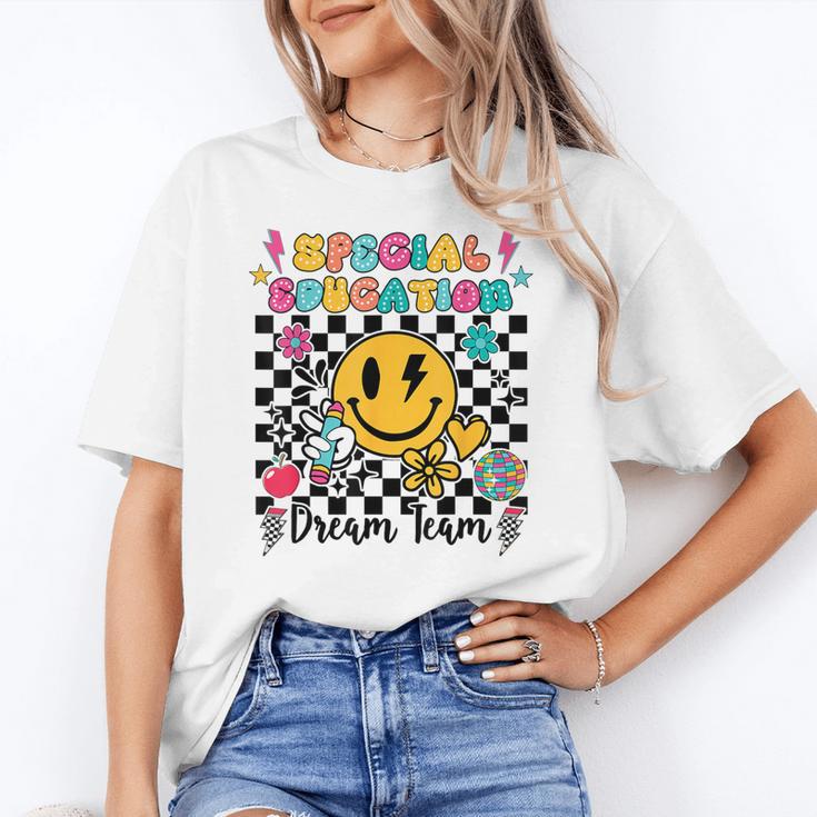 Retro Special Education Squad Groovy Dream Team Teacher Women's T-Shirt
