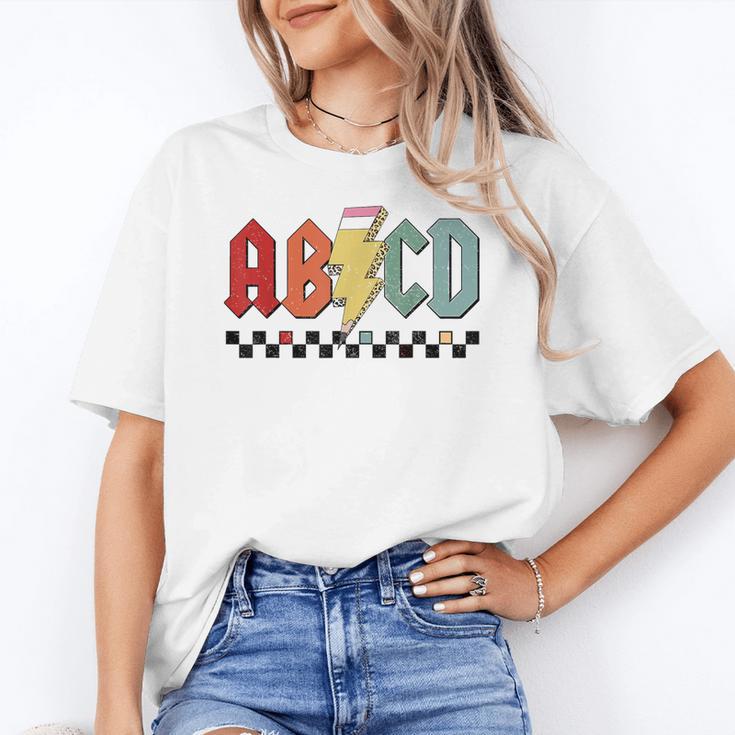Rock Abcd Back To School Abcd Preschool Teacher Appreciation Women's T-Shirt