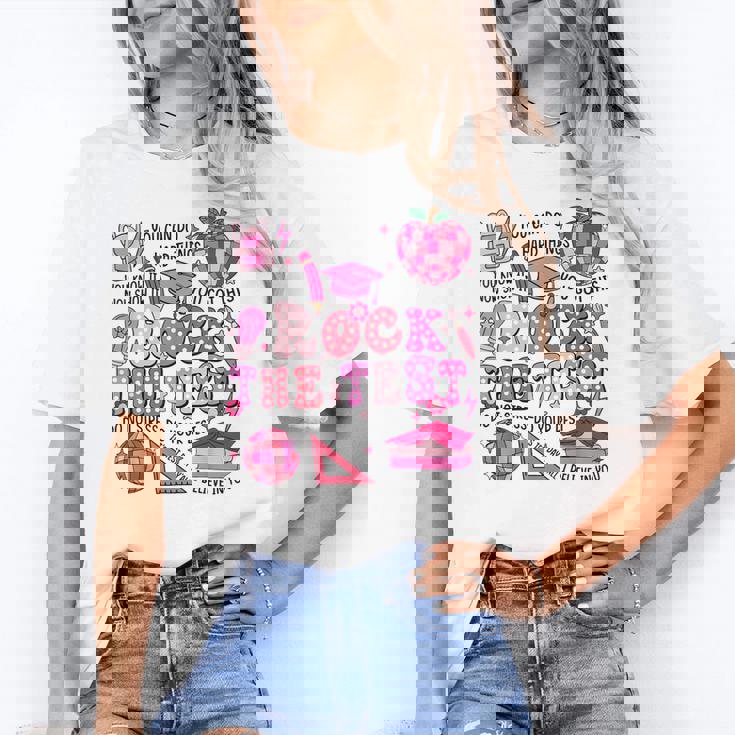 Rock The Test Testing Day Don&#x27;t Stress Do Your Best Teacher For Men Women Girls Kids Women&#x27;s T-Shirt