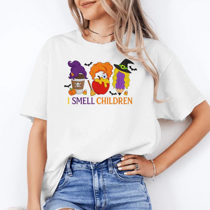 I Smell Children Witch Teacher Halloween Trick Or Teach Women's T-Shirt