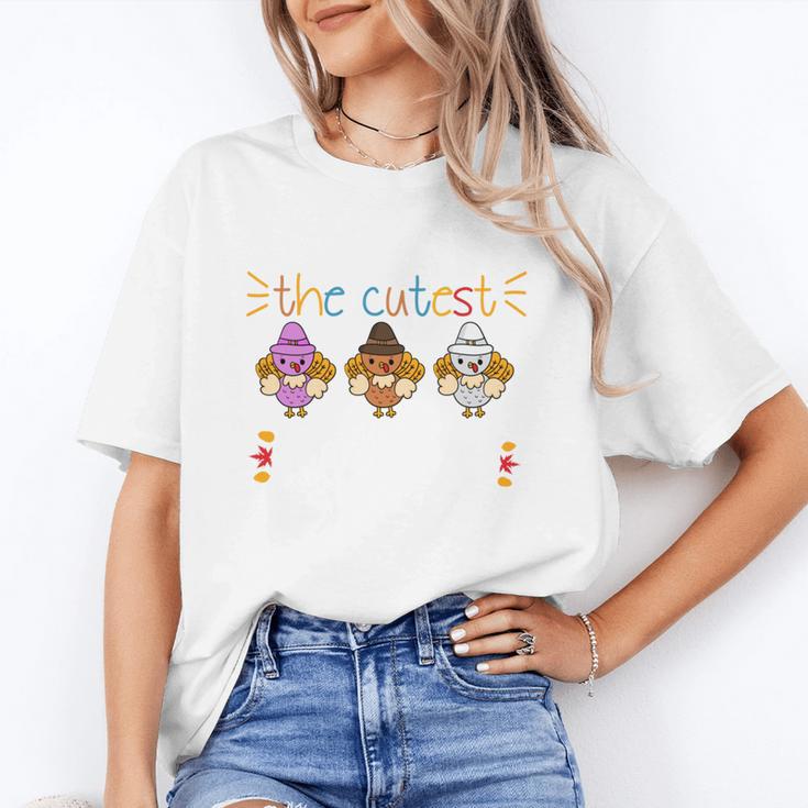 I Teach The Cutest Turkeys School Teachers Thanksgiving Women's T-Shirt