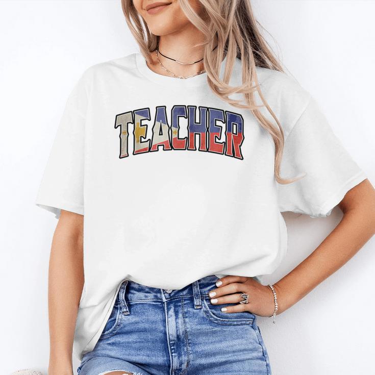 Teacher Filipino Vintage Heritage DNA Flag Women's T-Shirt