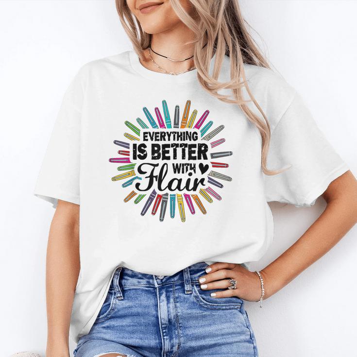 Teacher Flair Pen Art Lover School Supplies Women's T-Shirt