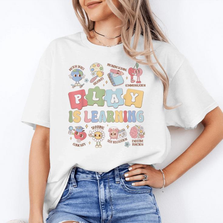 Teacher Groovy Play Is Learning Back To School Women's T-Shirt