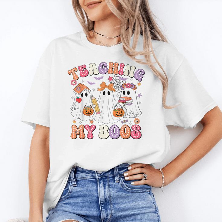 Teaching My Boos Cute Spooky Ghost Teacher Halloween Women Women's T-Shirt