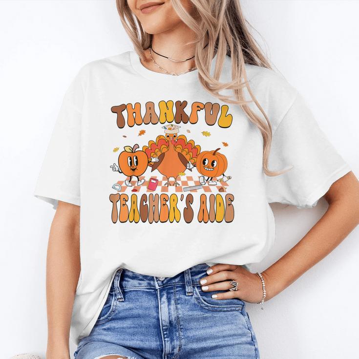 Thankful Teacher's Aide Thanksgiving Autumn Fall Women Men Women's T-Shirt