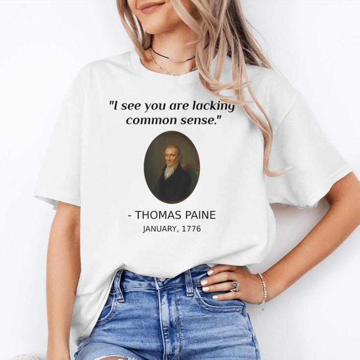 Thomas Paine Common Sense USA History Teacher Student Women's T-Shirt