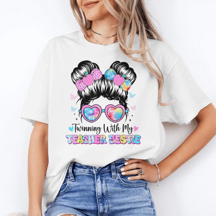 Twinning With My Teacher Bestie Twin Day Friends Teacher Women's T-Shirt