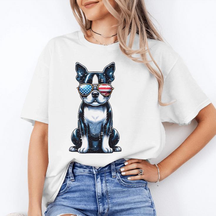 USA Flag Boston Terrier Best Dog Mom Ever 2025 Women's T-Shirt