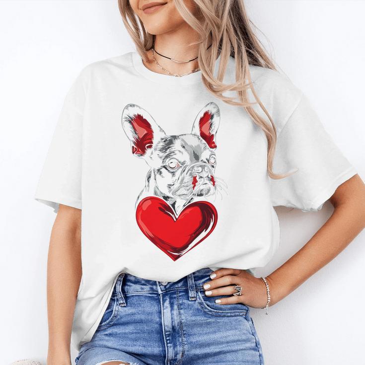 Valentine's Day Boston Terrier Dog Vector Women's T-Shirt