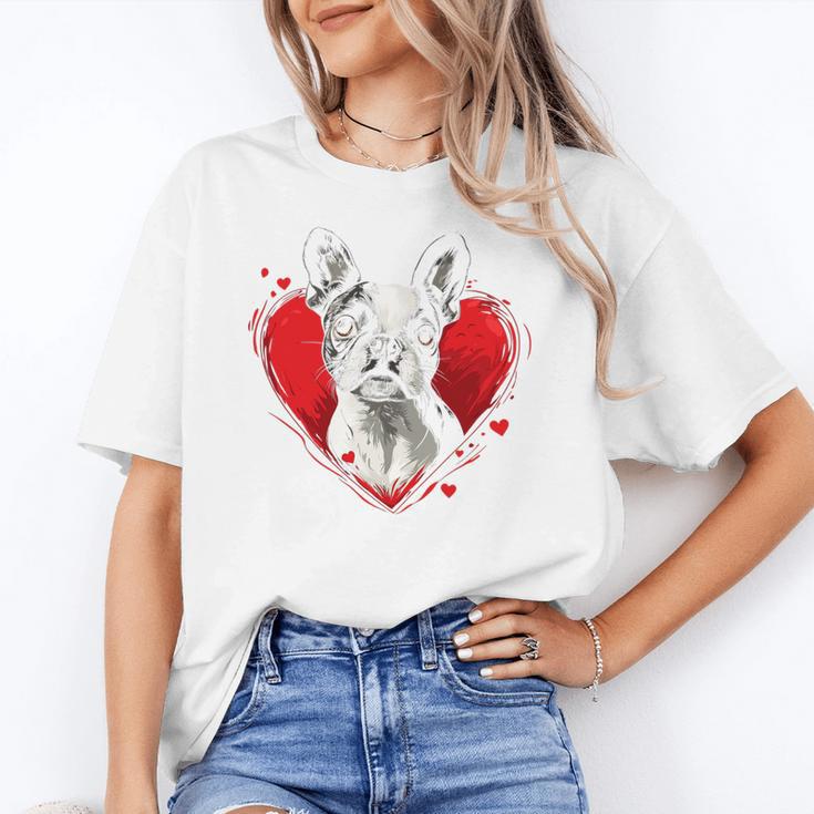 Valentine's Day Boston Terrier Dog Women's T-Shirt