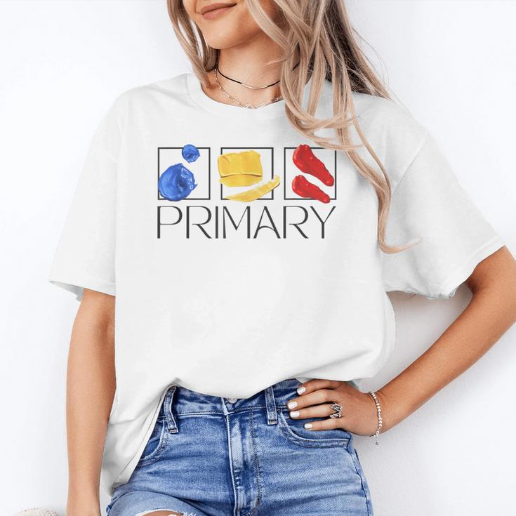 Women Art Teacher Back To School Artist Primary Color Theory Women's T-Shirt