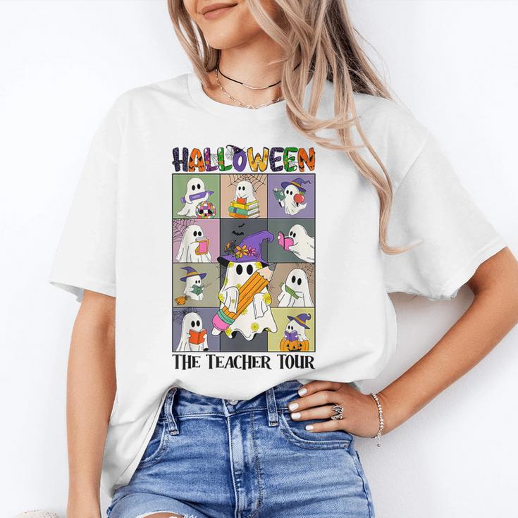 Women Halloween The Teacher Tour Ghosts Pencil Pumpkins Women's T-Shirt