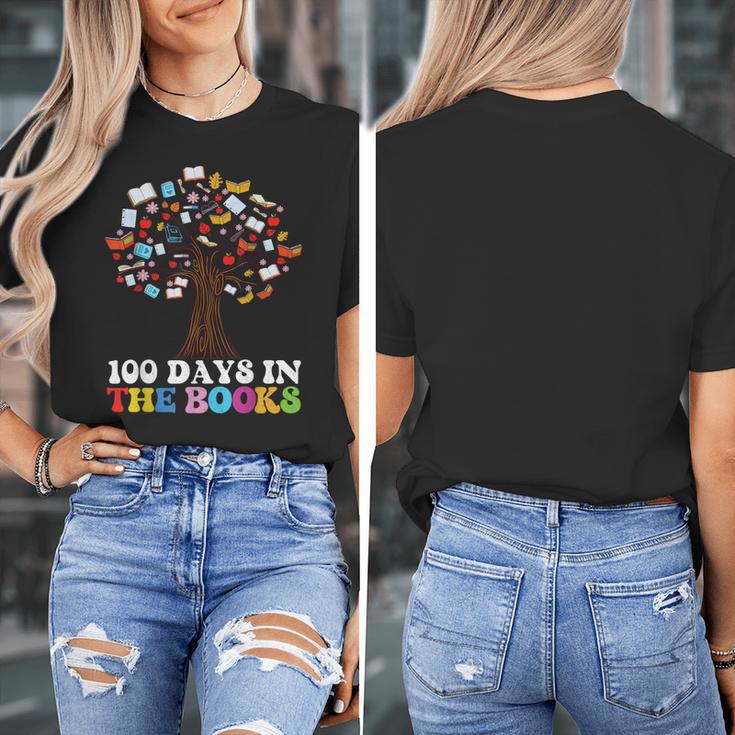 100 Days In The Books Reading Teacher 100th Day Of School Women's T-Shirt, funny design