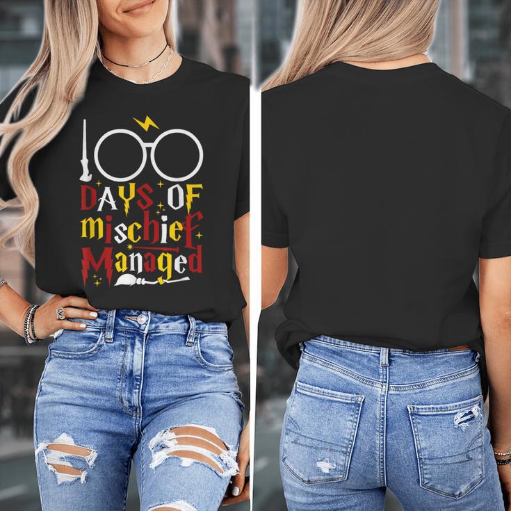 100 Days Of Mischief Managed Teacher Kid 100th Day Of School Women's T-Shirt, funny design 100 Days Of Mischief Managed Teacher Kid 100th Day Of School Women's T-Shirt, funny design