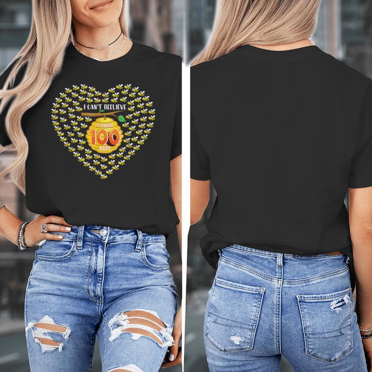 100 Days Of School Bee Hive Tree Hearts Teachers Student Kid Women's T-Shirt, funny design 100 Days Of School Bee Hive Tree Hearts Teachers Student Kid Women's T-Shirt, funny design