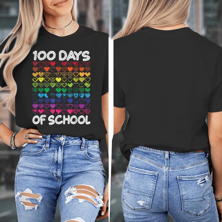 100 Days Of School Heart Love Teacher Or Student 100th Day Women's T-Shirt, funny design 100 Days Of School Heart Love Teacher Or Student 100th Day Women's T-Shirt, funny design