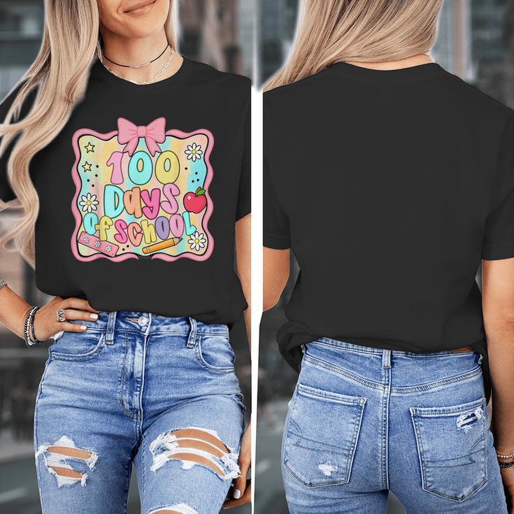 100 Days Of School Preppy 100th Day Of School Teacher Kids Women's T-Shirt, funny design