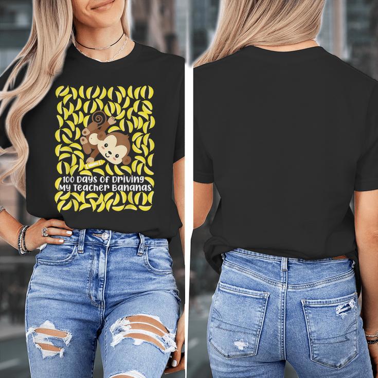 100th Day Of School Teacher Monkey Pun Banana For Men Women Girls Kids Women's T-Shirt, funny design