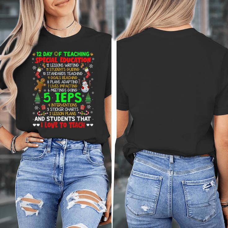 12 Days Of Teaching Special Education IEPS SPED Teacher Xmas Women's T-Shirt, funny design 12 Days Of Teaching Special Education IEPS SPED Teacher Xmas Women's T-Shirt, funny design