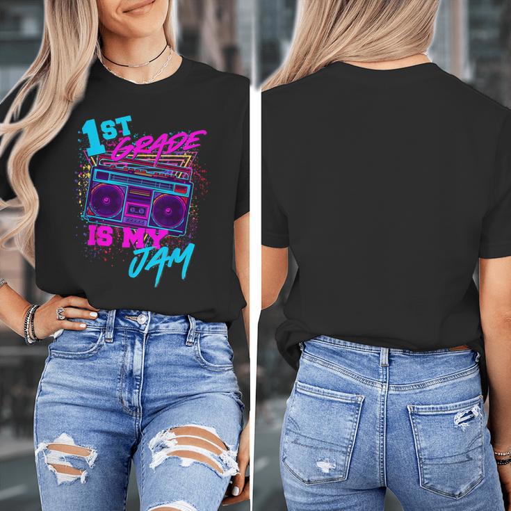 1st Grade Is My Jam Vintage 80s 80's Teacher Student Retro Women's T-Shirt, funny design 1st Grade Is My Jam Vintage 80s 80's Teacher Student Retro Women's T-Shirt, funny design