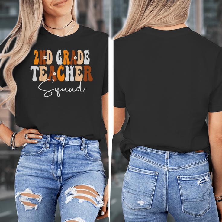 2nd Grade Teacher Squad Cute Women Groovy Fall Autumn Lovers Women's T-Shirt, Groovy Teacher Gifts, 2nd Grade Teacher Gifts, funny design 2nd Grade Teacher Squad Cute Women Groovy Fall Autumn Lovers Women's T-Shirt, Groovy Teacher Gifts, 2nd Grade Teacher Gifts, funny design