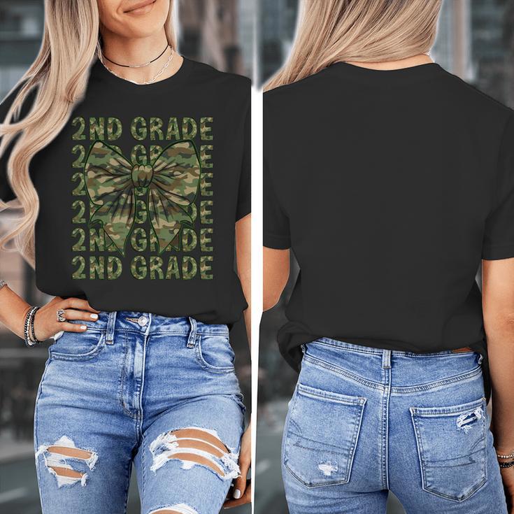 2nd Grade Teacher Student Camo Bow Back To School Women's T-Shirt, 2nd Grade Teacher Gifts, funny design 2nd Grade Teacher Student Camo Bow Back To School Women's T-Shirt, 2nd Grade Teacher Gifts, funny design