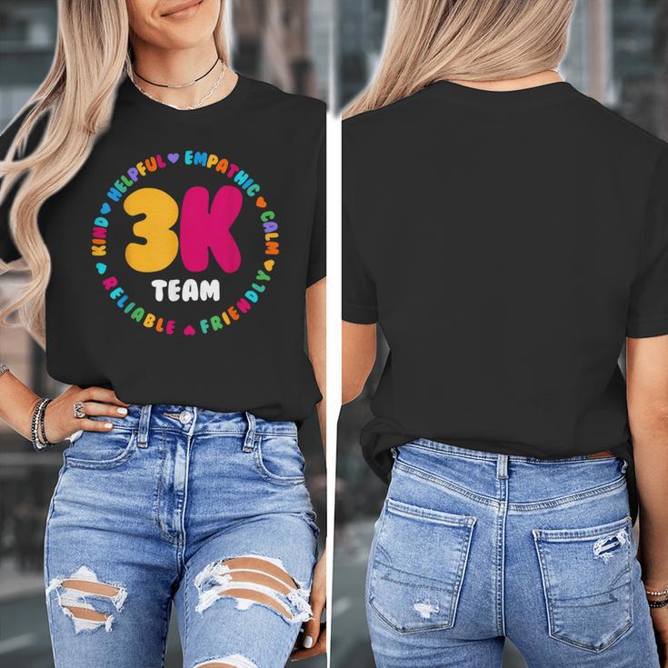 3K Team & Teacher Squad Threes Crew PreK Elementary Team Women's T-Shirt, funny design 3K Team & Teacher Squad Threes Crew PreK Elementary Team Women's T-Shirt, funny design