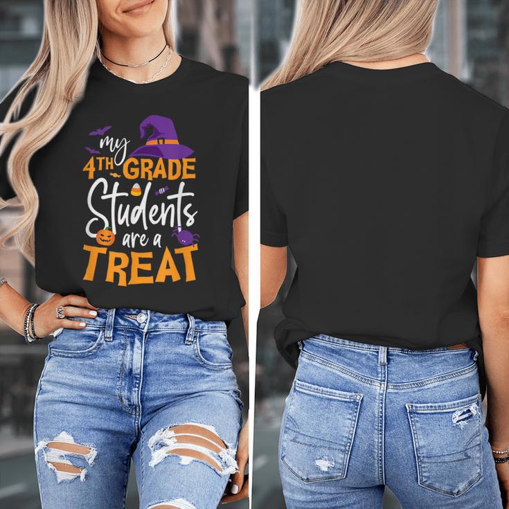 My 4th Grade Students Are a Treat Teacher Halloween Witch For Men Women Kids Women's T-Shirt, 4th Grade Teacher Gifts, funny design