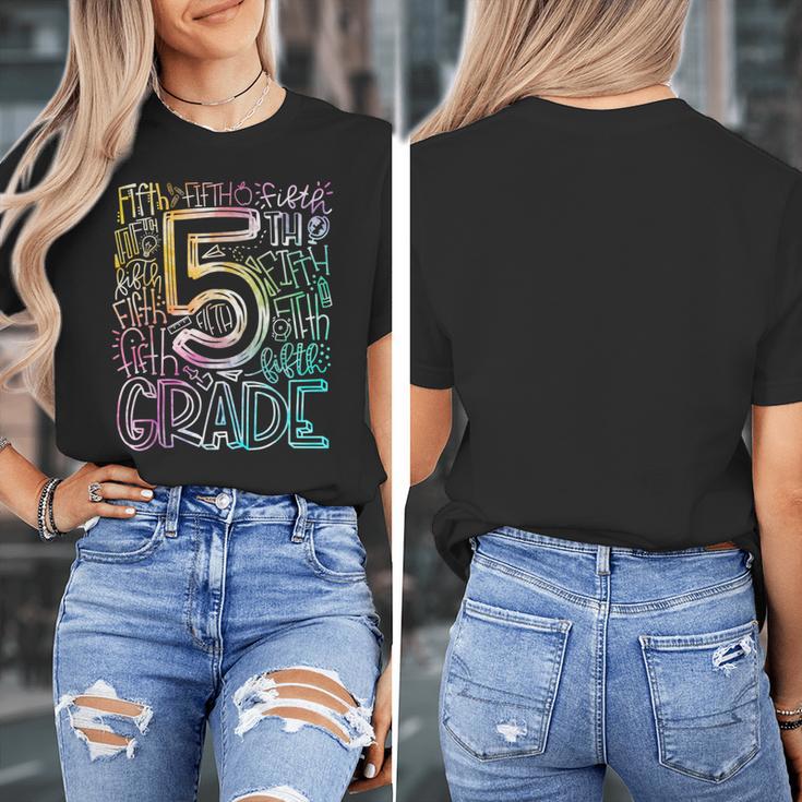 5th Grade Typography Team Fifth Grade Teacher Back To School Women's T-Shirt, funny design