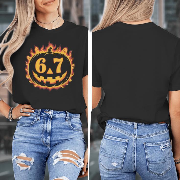 6 7 Meme Halloween Pumpkin Costume For Student Teacher Women's T-Shirt, funny design 6 7 Meme Halloween Pumpkin Costume For Student Teacher Women's T-Shirt, funny design