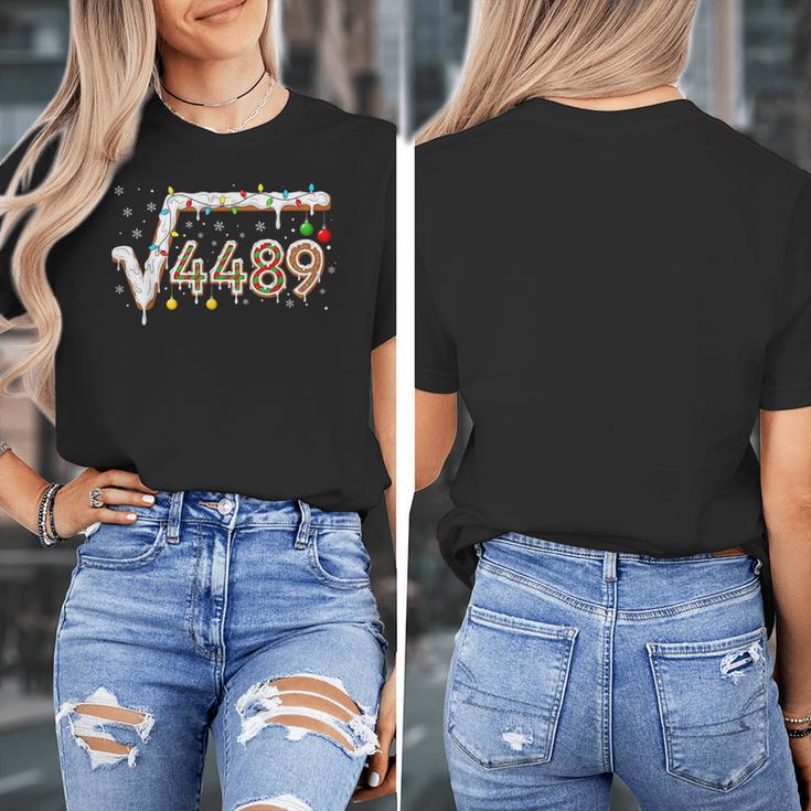 67 Meme Square Root 4489 Slang Math Teacher Christmas Women's T-Shirt, funny design