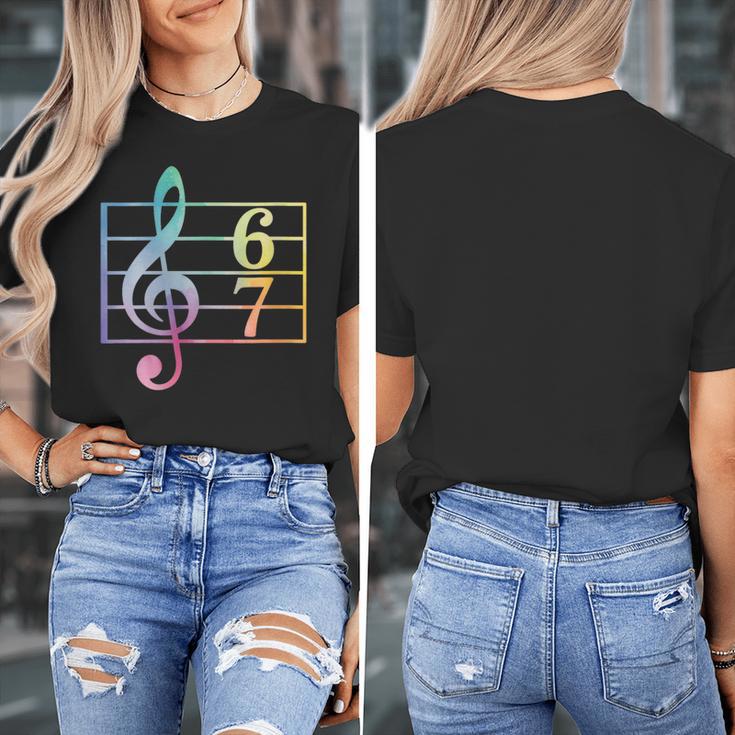 67 Music Meme Slang Six Seven Music Teacher Musician Women's T-Shirt, funny design