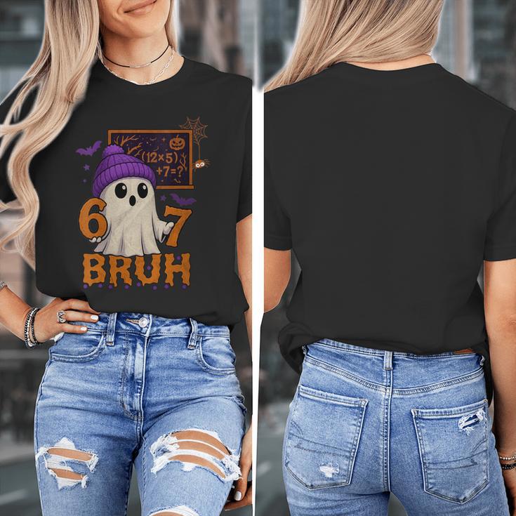 67 Teacher Halloween Ghost Six Seven Meme Math Equation Bruh Women's T-Shirt, funny design 67 Teacher Halloween Ghost Six Seven Meme Math Equation Bruh Women's T-Shirt, funny design
