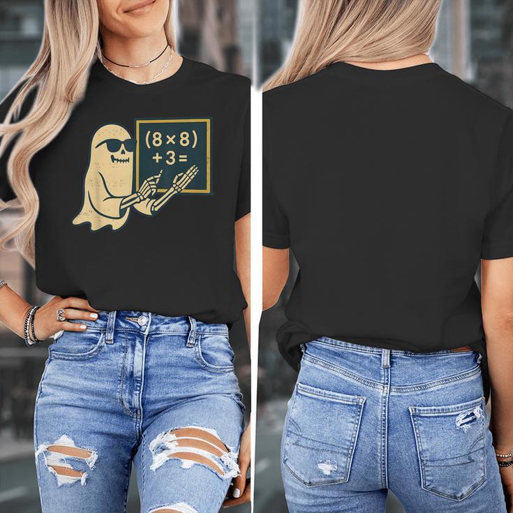 67 Teacher Halloween Skeleton Ghost Six Seven Meme Math Women's T-Shirt, funny design