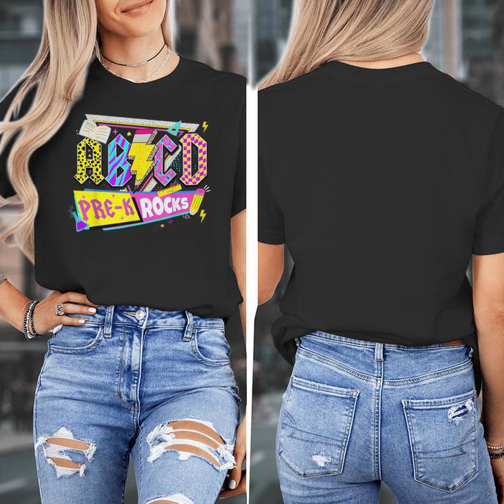 ABCD Pre-K Rocks Back To School PreK Kindergarten Teacher Women's T-Shirt, funny design ABCD Pre-K Rocks Back To School PreK Kindergarten Teacher Women's T-Shirt, funny design